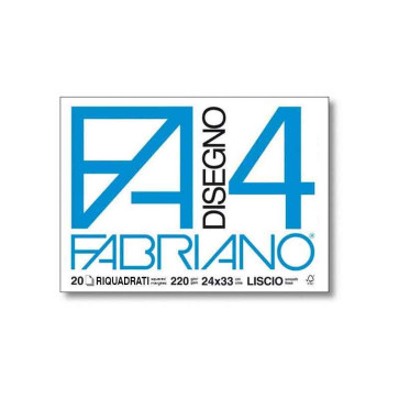 BLOCCO FABRIANO F4 24X33 220 g/m² 20 FOGLI LISCI RIQUADRATI