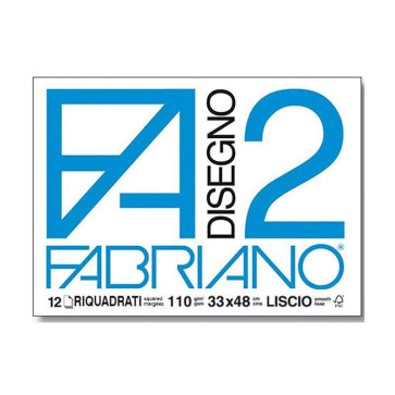 BLOCCO FABRIANO F2 33X48 110 g/m² 12 FOGLI LISCI RIQUADRATI