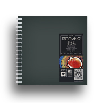 BLOCCO DRAWING 15X15 40 FOGLI NERI MURILLO 190 g/m² SPIRALE