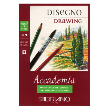 BLOCCO ACCADEMIA 29.7X42 30 FOGLI 200 g/m² COLLATI UN LATO