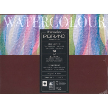 BLOCCO WATERCOLOUR 30X40 20 FOGLI 200 g/m² GRANA FINE