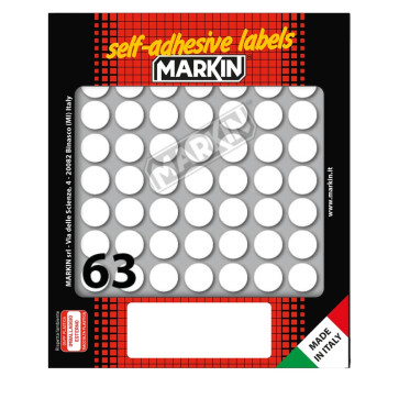 ETICHETTE ADESIVE MARKIN Ø14mm BUSTA 10 FOGLI 630 ETICHETTE