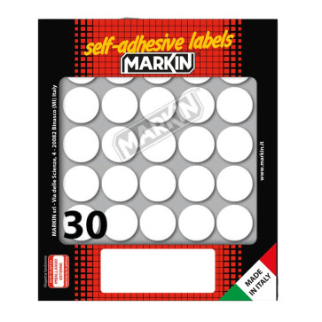 ETICHETTE ADESIVE MARKIN Ø22mm BUSTA 10 FOGLI 300 ETICHETTE