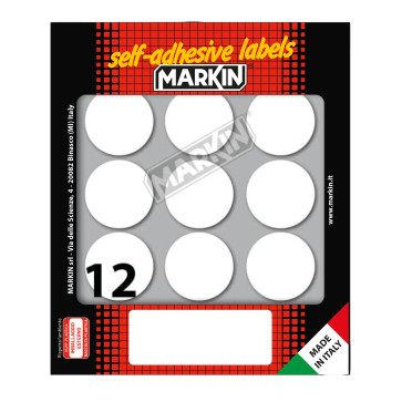 ETICHETTE ADESIVE MARKIN Ø34mm BUSTA 10 FOGLI 120 ETICHETTE