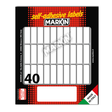 ETICHETTE ADESIVE MARKIN 34x10 mm BUSTA 10 FOGLI 400 ETICHETTE