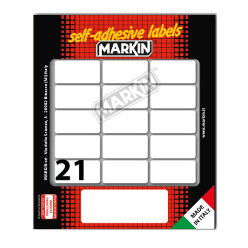 ETICHETTE ADESIVE MARKIN 37x19 mm BUSTA 10 FOGLI 210 ETICHETTE