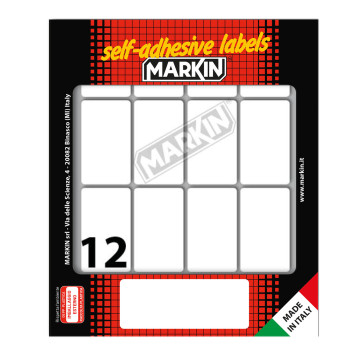 ETICHETTE ADESIVE MARKIN 46x27 mm BUSTA 10 FOGLI 120 ETICHETTE