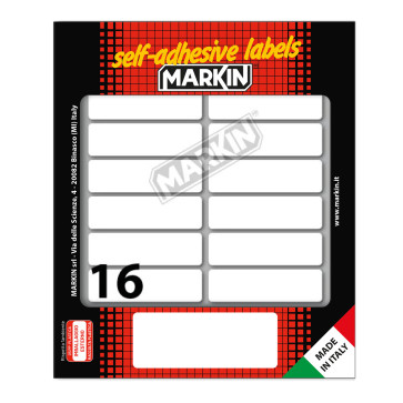 ETICHETTE ADESIVE MARKIN 56x16 mm BUSTA 10 FOGLI 160 ETICHETTE
