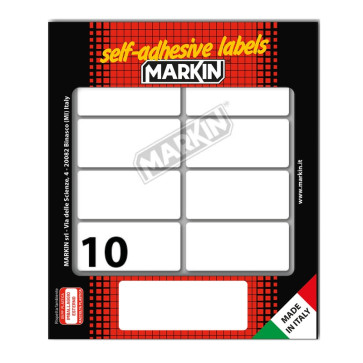 ETICHETTE ADESIVE MARKIN 58x27 mm BUSTA 10 FOGLI 100 ETICHETTE