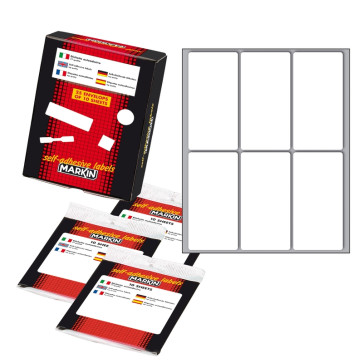 ETICHETTE ADESIVE MARKIN 73x37 mm BUSTA 10 FOGLI 60 ETICHETTE