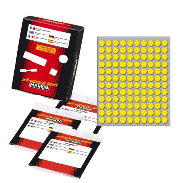 ETICHETTE ADESIVE MARKIN TONDE Ø 10 mm 1200 ETICHETTE GIALLE