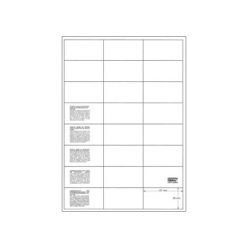 ETICHETTE A4 67X36 mm CON MARGINE DI SICUREZZA - 100 FOGLI