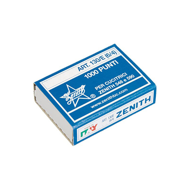 Punti Da Imballaggio Zenith 130/E - 4 Scatole Da 1000 Pezzi - Acciaio Naturale Per Fustelle