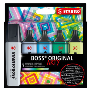 EVIDENZIATORI STABILO BOSS ARTY 5 COLORI ASSORTITI FREDDI