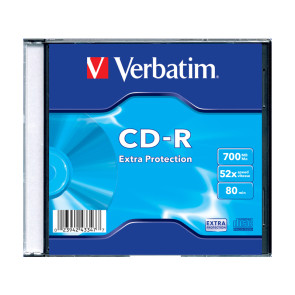 CD-R VERBATIM 700MB 52X 80min. CUSTODIA SLIM 5mm