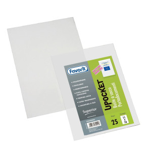 BUSTE A SACCO UPOCKET 11X16 CONF. 25 BUSTE LISCE TRASPARENTI