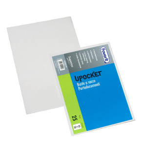 BUSTA A SACCO UPOCKET 25X35 TRASPARENTE LISCIA PEZZO SINGOLO