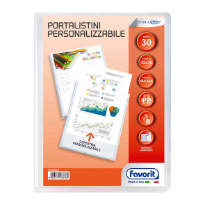 PORTALISTINI 22X30 30 BUSTE COPERTINA TRASPARENTE PERSONAL.
