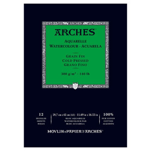 BLOCCO ARCHES 29,7X42 A3 ALBUM 12f 300 g/m² GRANA FINE
