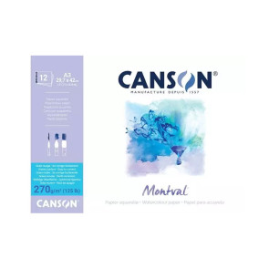 BLOCCO CANSON MONTVAL 30X42 cm 12 FOGLI 270 g/m² GR. TORCHON