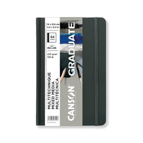 BOOK CANSON GRADUATE MIXED MEDIA 64 PAGINE GRIGIE 220 g/m²