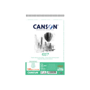 BLOCCO CANSON 1557 A5+ 30 FOGLI 180 g/m² GRANA FINE RIL. SPIRALE
