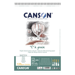 BLOCCO "C" Á GRAIN A3+ 30 FOGLI 125 g/m² GRANA FINE RIL. SPIRALE