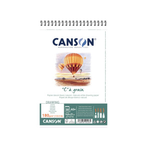 BLOCCO "C" A GRAIN A5+ 30 FOGLI 180 g/m² GRANA FINE RIL. SPIRALE