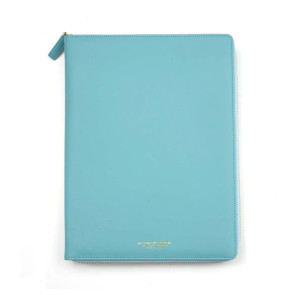PORTABLOCCO IN PELLE COLOR FORMATO A4 COLORE TURCHESE