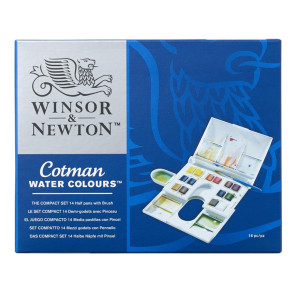 WINSOR & NEWTON COTMAN COMPACT SET 14 ½ GODET + PENNELLO