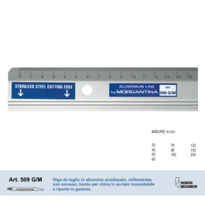 RIGA MORGANTINA 509/GM ALLUMINIO PROFILO IN ACCIAIO 150 cm