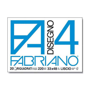 BLOCCO FABRIANO F4 33X48 220 g/m² 20 FOGLI LISCI RIQUADRATI