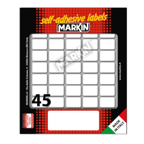 ETICHETTE ADESIVE MARKIN 21x14 mm BUSTA 10 FOGLI 450 ETICHETTE