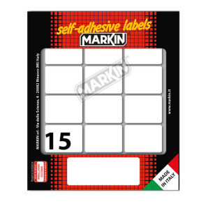 ETICHETTE ADESIVE MARKIN 37x27 mm BUSTA 10 FOGLI 150 ETICHETTE