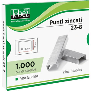 PUNTI PER CUCITRICE LEBEZ 23-8 1000 PUNTI ZINCATI
