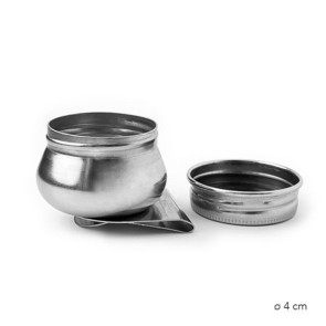 SCODELLINO PORTA COLORE ACCIAIO Ø 40 mm CON TAPPO A VITE